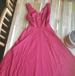 Red eShakti mid-length dress
